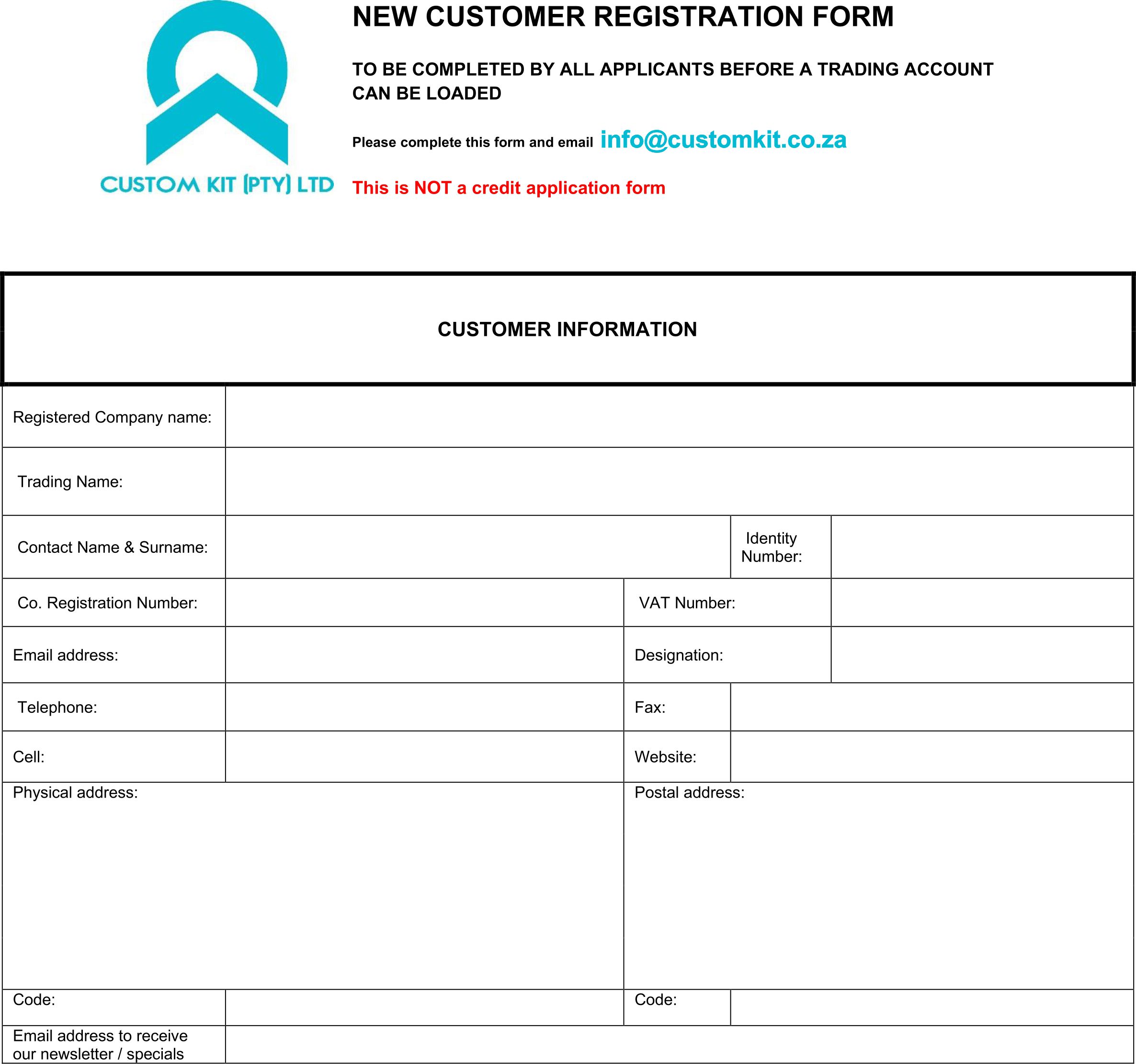 Trade Registration Form